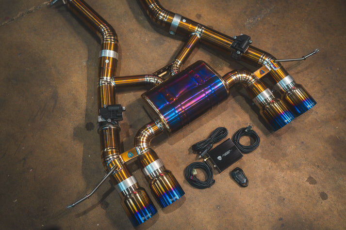 2022-2025 BMW G87, M2 3.0L Axleback Grade 5 Titanium Titanium 4.0 Inch Outlet Tips by Valvetronic Designs