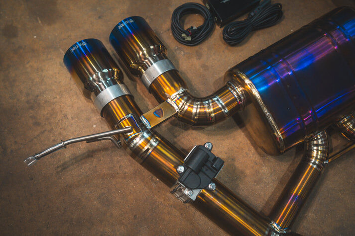 2022-2025 BMW G87, M2 3.0L Axleback Grade 5 Titanium Titanium 4.0 Inch Outlet Tips by Valvetronic Designs