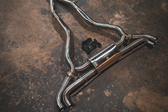 2019-2025 BMW G05 X7 4.4L Catback T304 Stainless Steel Reuses OEM Style Tips by Valvetronic Designs