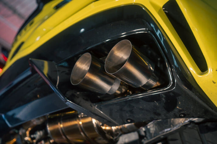 2020-2025 Chevy Corvette C8 Stingray, 6.2L , Catback Grade 5 Titanium Titanium 4.0 Inch Outlet Tips by Valvetronic Designs