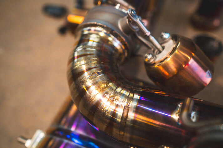 2009-2015 Ferrari 458 Italia 4.5L Catback Grade 5 Titanium OEM Style Tips by Valvetronic Designs