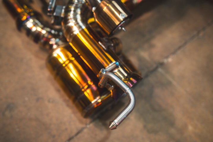 2013-2015 Ferrari 458 Speciale 4.5L Catback Grade 5 Titanium Bespoke OEM Style Valvetronic Tips by Valvetronic Designs