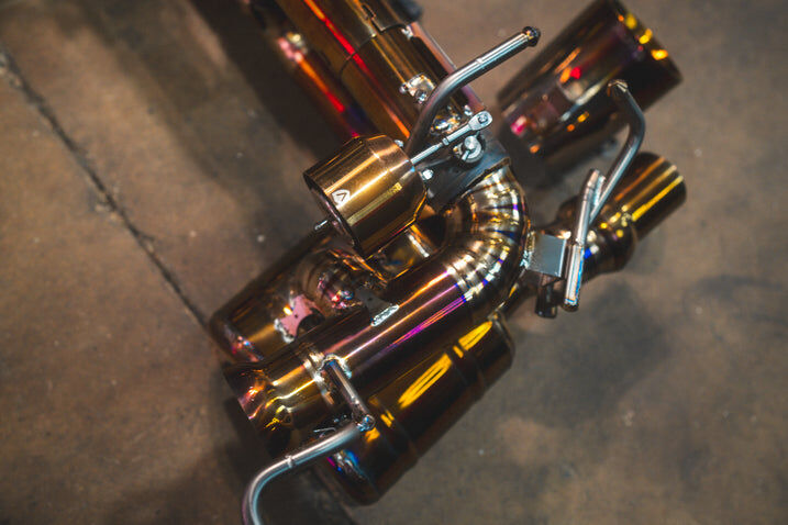 2013-2015 Ferrari 458 Speciale 4.5L Catback Grade 5 Titanium Bespoke OEM Style Valvetronic Tips by Valvetronic Designs
