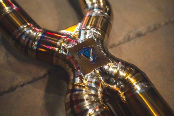2008-2014 Ferrari California T, 3.9L Full Exhaust System, Grade 5 Titanium Titanium Bespoke OEM Style Valvetronic Tips by Valvetronic Designs