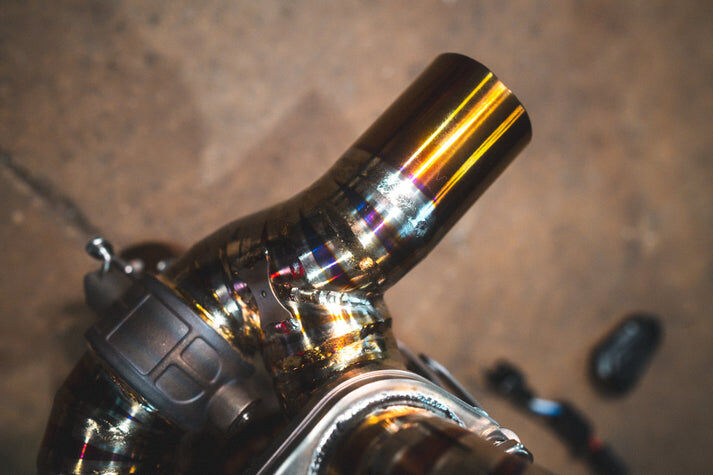 2008-2009 Ferrari 430 Scuderia 4.3L Full Exhaust System, Grade 5 TitaniumTitanium Bespoke OEM Style Valvetronic by Valvetronic Designs