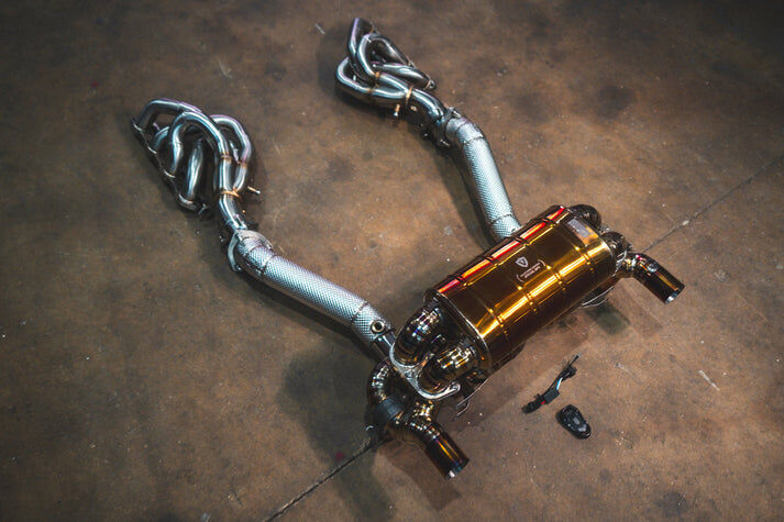 2008-2009 Ferrari 430 Scuderia 4.3L Full Exhaust System With Free Flow Headers, Grade 5 Titanium Titanium Bespoke OEM Style Valvetronic by Valvetronic Designs