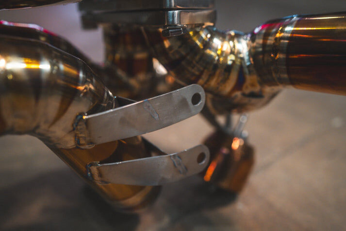 2008-2009 Ferrari 430 Scuderia 4.3L Full Exhaust System With Free Flow Headers, Grade 5 Titanium Titanium Bespoke OEM Style Valvetronic by Valvetronic Designs