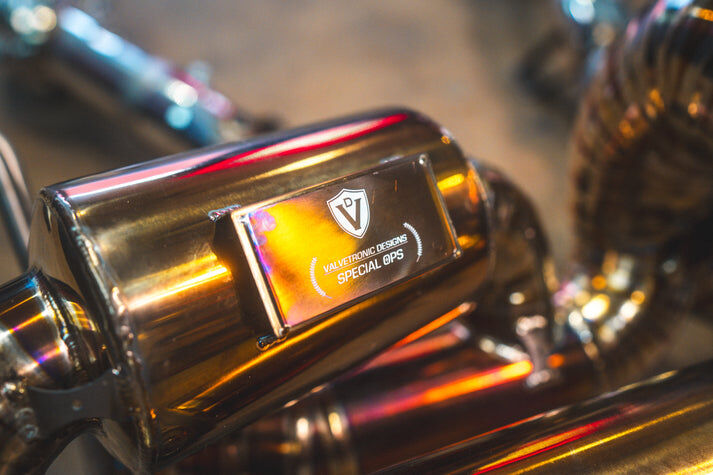 2015-2020 Lamborghini LP-580, LP-610 Huracan 5.2L Full Exhaust System With Free Flow Headers, Grade 5 Titanium Reuses OEM Tips by Valvetronic Designs