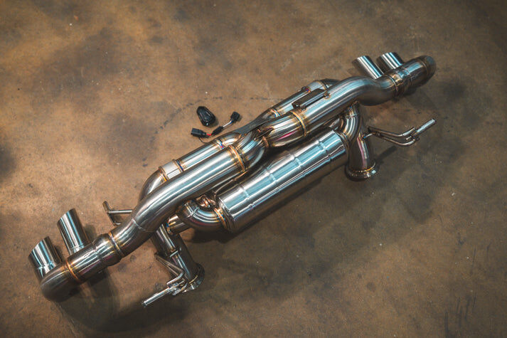 2010-2013 Lamborghini LP 570-4 Superleggera 5.2L Catback T304 Stainless Steel Reuses OEM TIPS by Valvetronic Designs