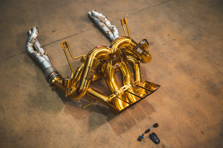 2011-2016 Lamborghini LP 700-4 6.5L Full Exhaust System, Grade 5 Titanium Bespoke OEM Style Valvetronic Tips by Valvetronic Designs