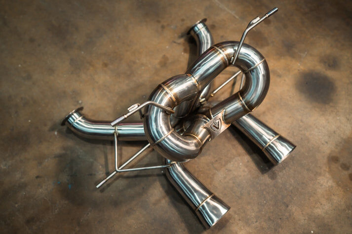 2024-2025 Lamborghini Revuelto 6.5L F1 Catback Exhaust, T304 Stainless Steel Reuse OEM Tips by Valvetronic Designs