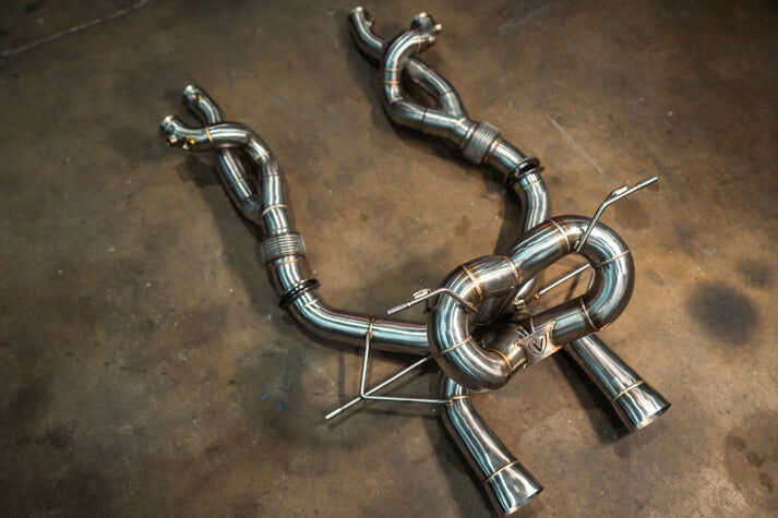 2024-2025 Lamborghini Revuelto 6.5L F1 Full Exhaust System, T304 Stainless Steel Reuse OEM Tips by Valvetronic Designs