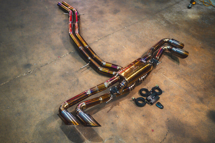 2018-2025 Lamborghini Urus 4.0L, Catback Grade 5 Titanium Bespoke OEM Style Valvetronic Tips by Valvetronic Designs