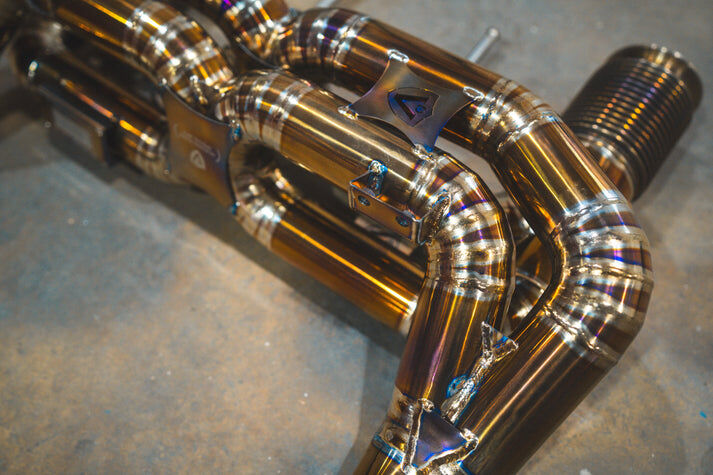 2018-2023 Maclaren 720S 4.0L, Valved Catback Exhaust, Grade 5 Titanium Titanium Bespoke 4.0 Inch Valvetronic Tips by Valvetronic Designs