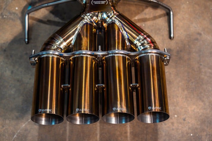 2020-2025 Maclaren 765LT 4.0L, F1 Catback Exhaust, Grade 5 Titanium Titanium Bespoke 3.5 Inch Outlet Tips by Valvetronic Designs