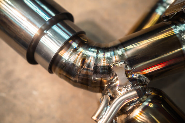 2020-2025 Maserati MC20 3.0L, Full Exhaust System, Grade 5 Titanium Titanium Bespoke 3.5 Inch Outlet Tips by Valvetronic Designs