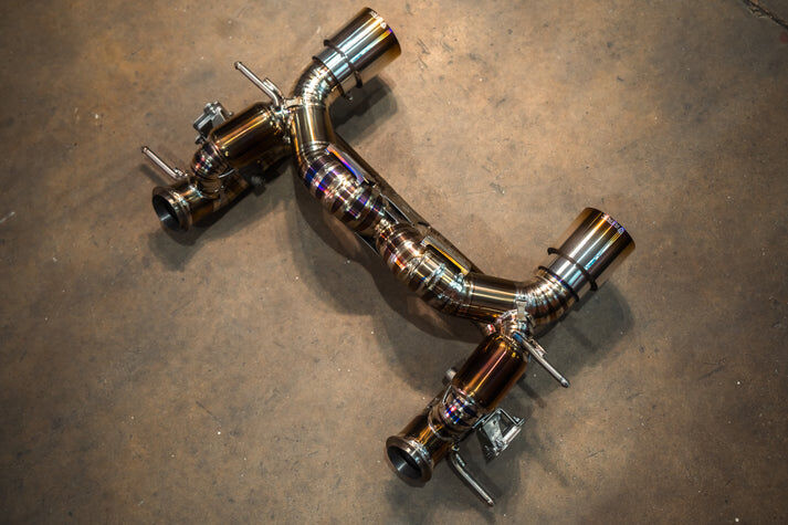 2020-2025 Maserati MC20 3.0L, Catback Grade 5 Titanium Titanium Bespoke 3.5 Inch Outlet Tips by Valvetronic Designs
