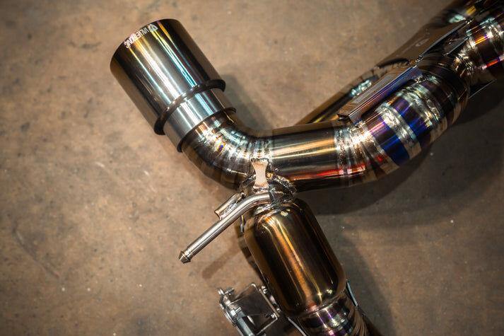 2020-2025 Maserati MC20 3.0L, Catback Grade 5 Titanium Titanium Bespoke 3.5 Inch Outlet Tips by Valvetronic Designs
