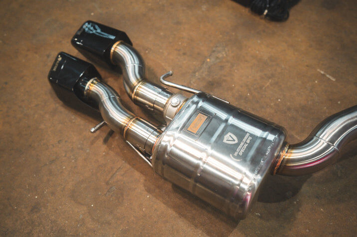 2011-2018 Mercedes-AMG CLS 63 4.0L, Catback T304 Stainless Steel Black Bespoke OEM Style Valvetronic Tips by Valvetronic Designs