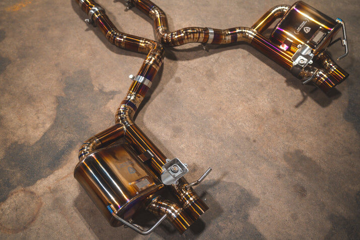 2015-2024 Mercedes W205 C 63 4.0L, Full Exhaust System, Grade 5 Titanium Bespoke OEM Style Valvetronic Tips by Valvetronic Designs