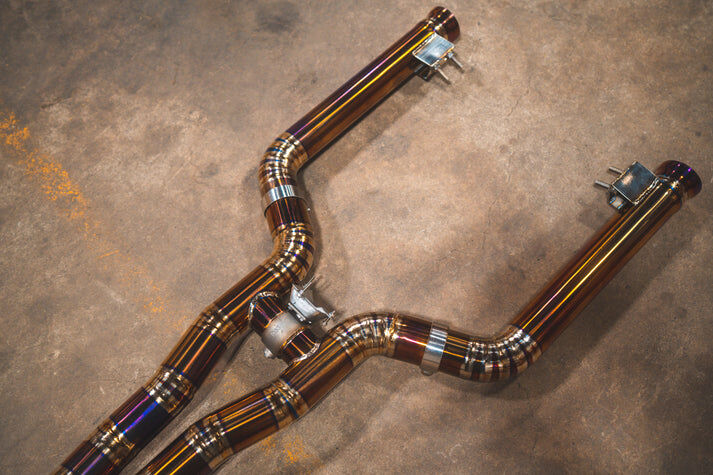 2015-2024 Mercedes W205 C 63 4.0L, Full Exhaust System, Grade 5 Titanium Bespoke OEM Style Valvetronic Tips by Valvetronic Designs