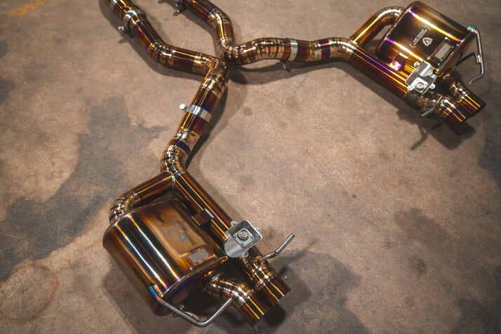 2015-2024 Mercedes W205 C 63 4.0L, Catback Grade 5 Titanium Bespoke OEM Style Valvetronic Tips by Valvetronic Designs