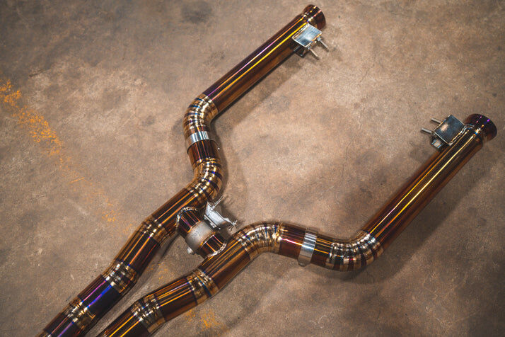 2015-2024 Mercedes W205 C 63 4.0L, Catback Grade 5 Titanium Bespoke OEM Style Valvetronic Tips by Valvetronic Designs