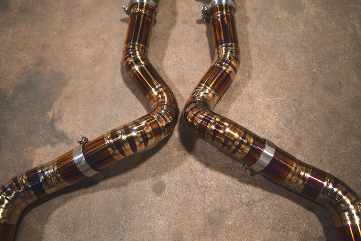 2015-2024 Mercedes W205 C 63 4.0L, Catback Grade 5 Titanium Bespoke OEM Style Valvetronic Tips by Valvetronic Designs
