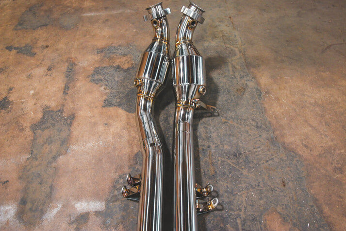 2007-2015 Mercedes W212 E 63 6.3L, Full Exhaust System, T304 Stainless Steel Bespoke OEM Style Valvetronic Tips by Valvetronic Designs