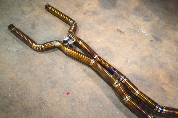 2007-2015 Mercedes W213 E 63 4.0L, Full Exhaust System, Grade 5 Titanium Bespoke OEM Style Valvetronic Tips by Valvetronic Designs