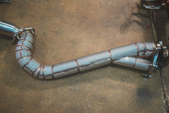 2019-2025 Porsche 718 Cayman Gt4 4.0L, Full Exhaust System With Free Flow Headers, Grade 5 Titanium Titanium 4.0 Inch Outlet Tips by Valvetronic Designs