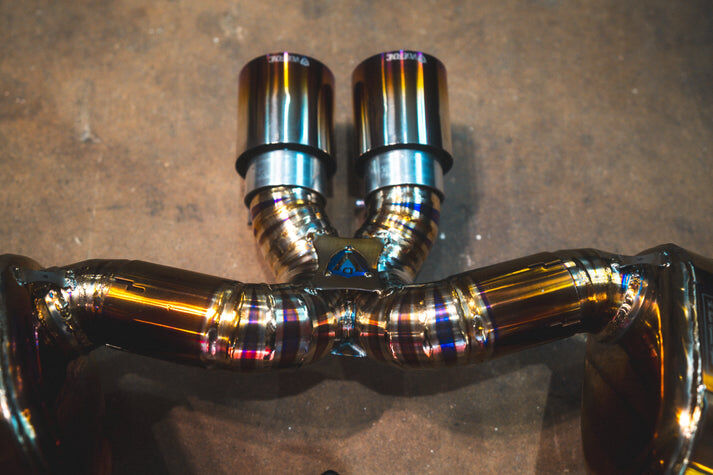 2012-2016 Porsche 981 Boxster, Cayman, 2.7/3.4L Full Exhaust System With Free Flow Headers, Grade 5 Titanium by Valvetronic Designs