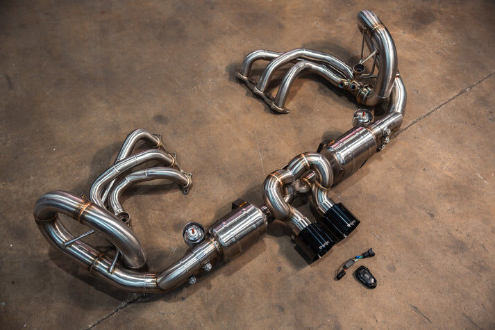 2016-2019 Porsche 991 GT3,GT3RS 3.8,4.0L, Full Exhaust System With Free Flow Headers, T304 Stainless Steel 4.0 Inch Outlet Tips by Valvetronic Designs