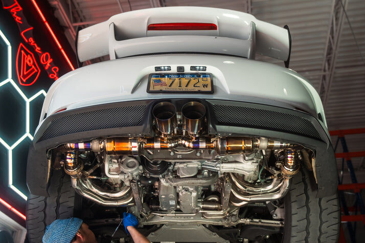 2016-2019 Porsche 991 GT3,GT3RS 3.8,4.0L, Full Exhaust System With Free Flow Headers, T304 Stainless Steel 4.0 Inch Outlet Tips by Valvetronic Designs