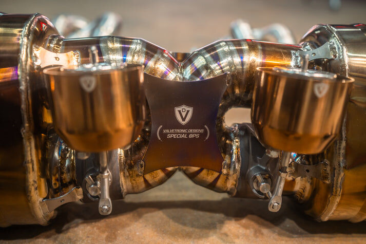 2014-2019 Porsche 991.1,991.2 Turbo,Turbo S 3.8L, Full Exhaust System With Free Flow Headers, Grade 5 Titanium Titanium 4.0 Inch Outlet Tips by Valvetronic Designs