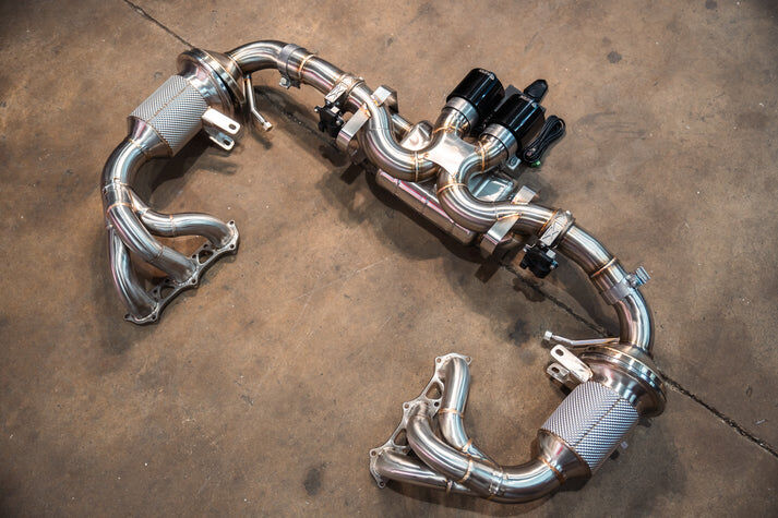 2020-2025 Porsche 992 911 GT3,GT3RS 4.0L, Full Exhaust System With Free Flow Headers, T304 Stainless Steel 4.0 Inch Outlet Tips by Valvetronic Designs