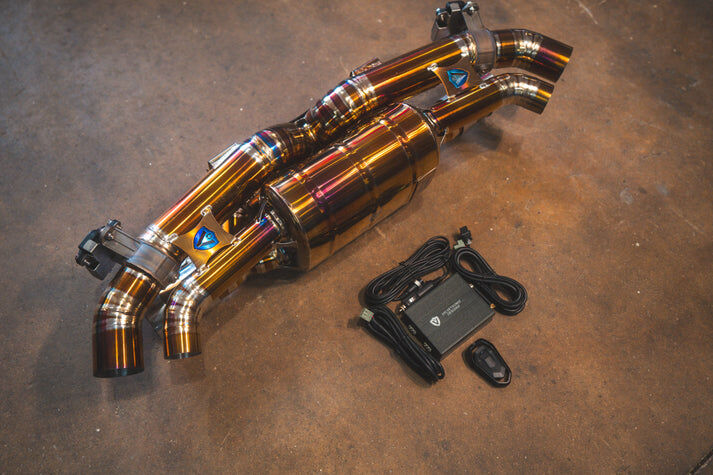 2019-2024 Porsche 992 911 Carrera,Turbo 3.8L, Full Exhaust System, Grade 5 Titanium Titanium 4.0 Inch Outlet Tips by Valvetronic Designs
