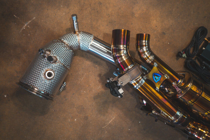 2019-2024 Porsche 992 911 Carrera,Turbo 3.8L, Full Exhaust System, Grade 5 Titanium Titanium 4.0 Inch Outlet Tips by Valvetronic Designs