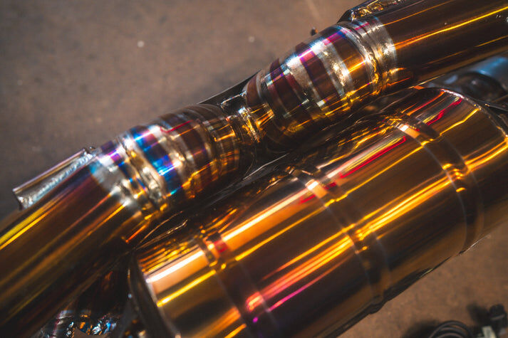 2019-2024 Porsche 992 911 Carrera,Turbo 3.8L, Catback Grade 5 Titanium Titanium 4.0 Inch Outlet Tips by Valvetronic Designs