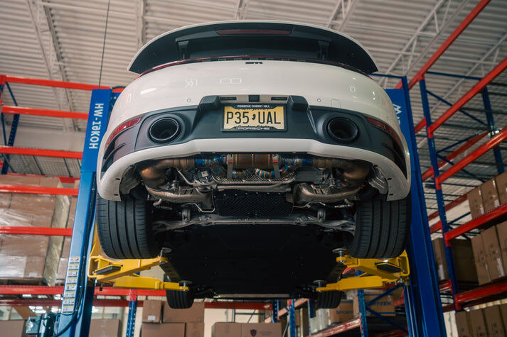 2019-2024 Porsche 992 911 Carrera,Turbo 3.8L, Catback Grade 5 Titanium Titanium 4.0 Inch Outlet Tips by Valvetronic Designs