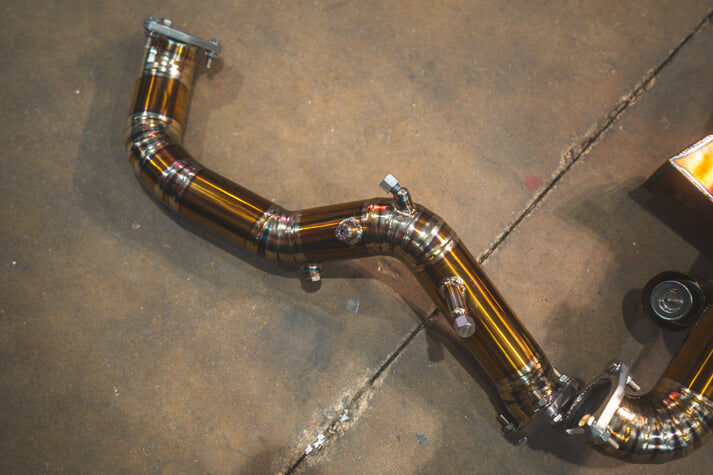 2022-2025 Porsche 718 Cayman GT4RS 4.0L, Full Exhaust System, Grade 5 Titanium Titanium 4.0 Inch Outlet Tips by Valvetronic Designs