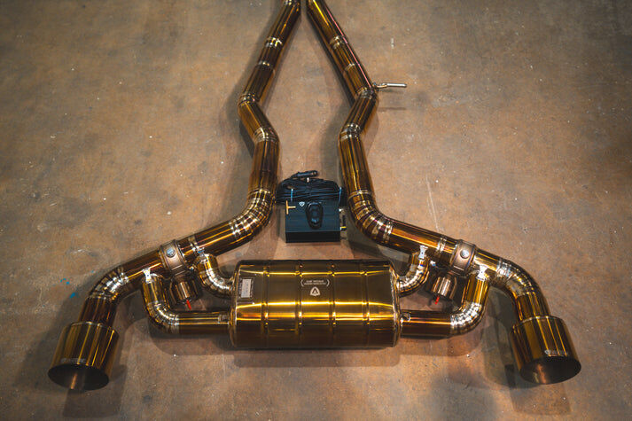 2020-2025 Toyota A90 Supra 3.0L, Catback Grade 5 Titanium Titanium 5.0 Inch Outlet Tips by Valvetronic Designs