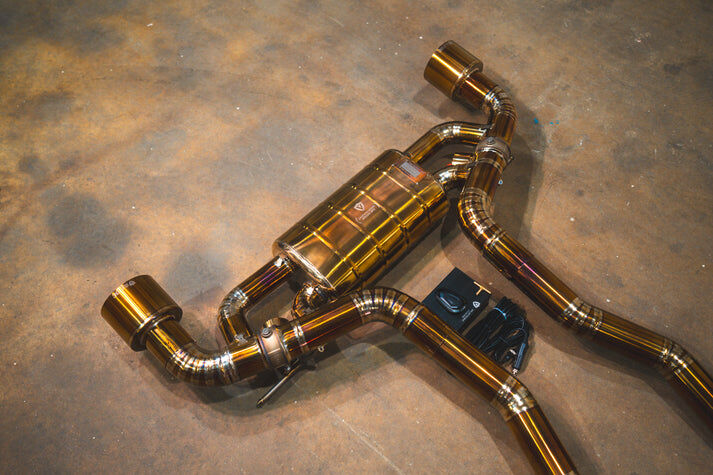 2020-2025 Toyota A90 Supra 3.0L, Catback Grade 5 Titanium Titanium 5.0 Inch Outlet Tips by Valvetronic Designs
