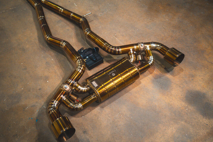 2020-2025 Toyota A90 Supra 3.0L, Catback Grade 5 Titanium Titanium 5.0 Inch Outlet Tips by Valvetronic Designs