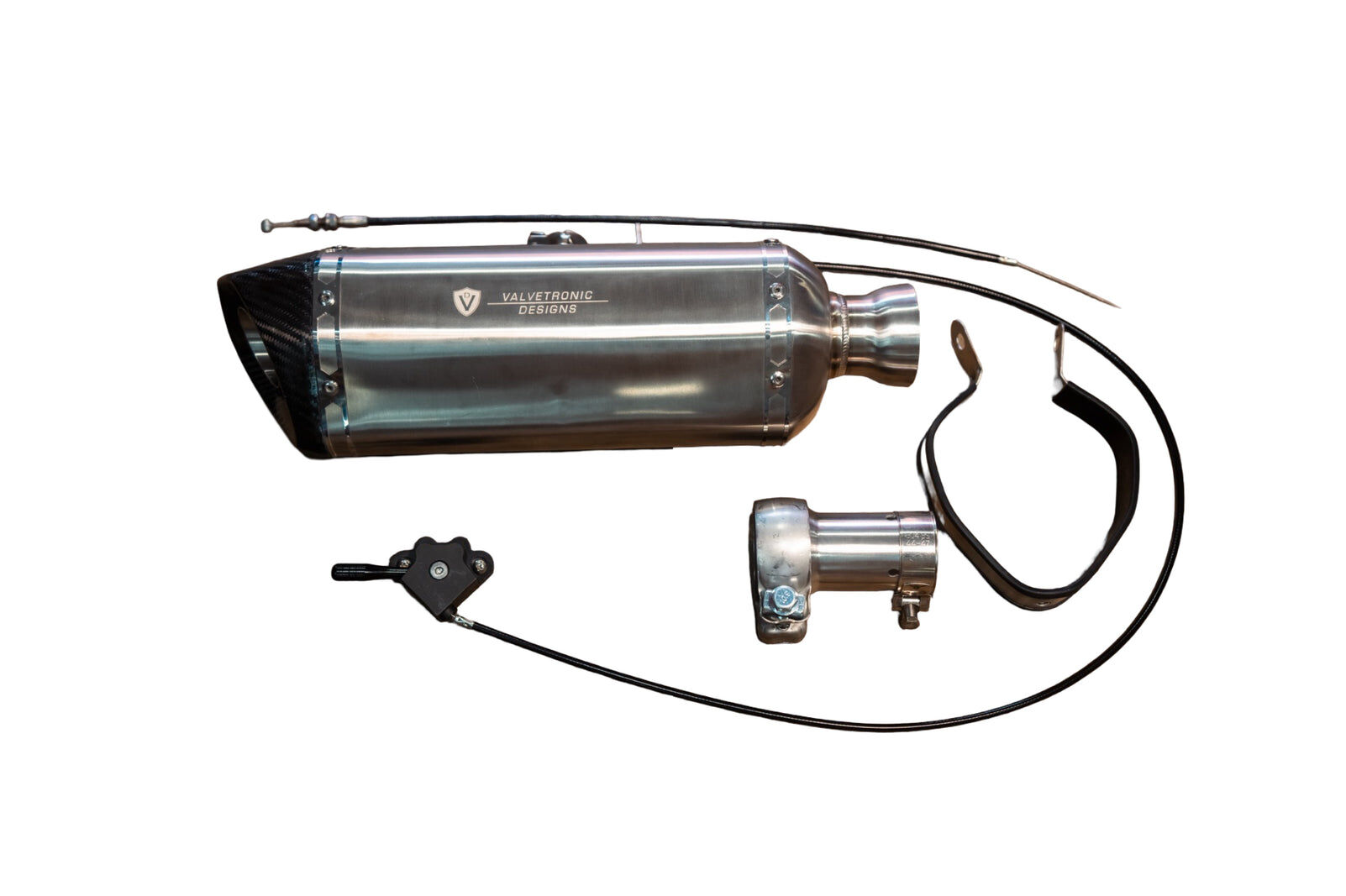 Universal Bike Valved Straight Muffler Kit 2.0 Inch by Valvetronic Designs - VTD.BIKE.SB.UVM.STR.50MM