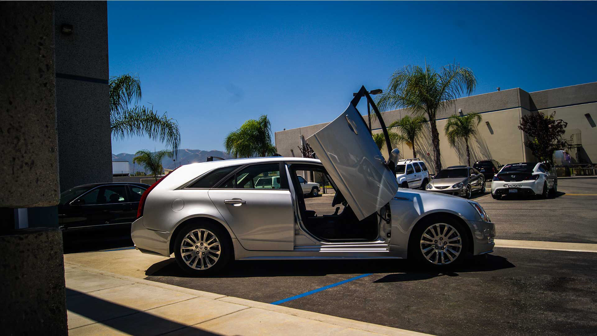 2010-2014 Cadillac Sports Wagon Bolt-on Vertical Lambo Door Conversion Kit - VDCCADCTSWAG09