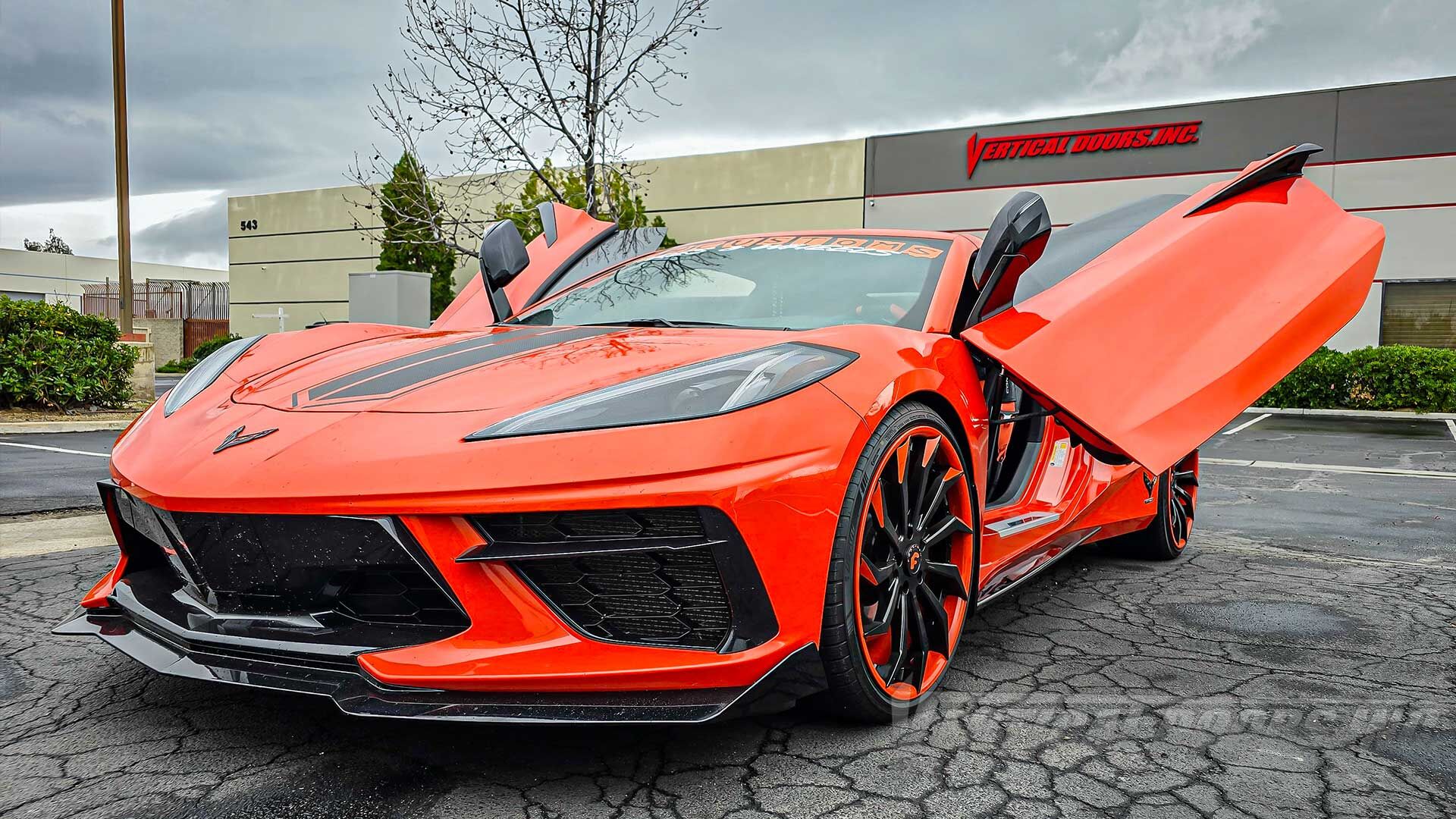 2020-2023 Chevrolet Corvette C8 Bolt-on Vertical Lambo Door Conversion Kit