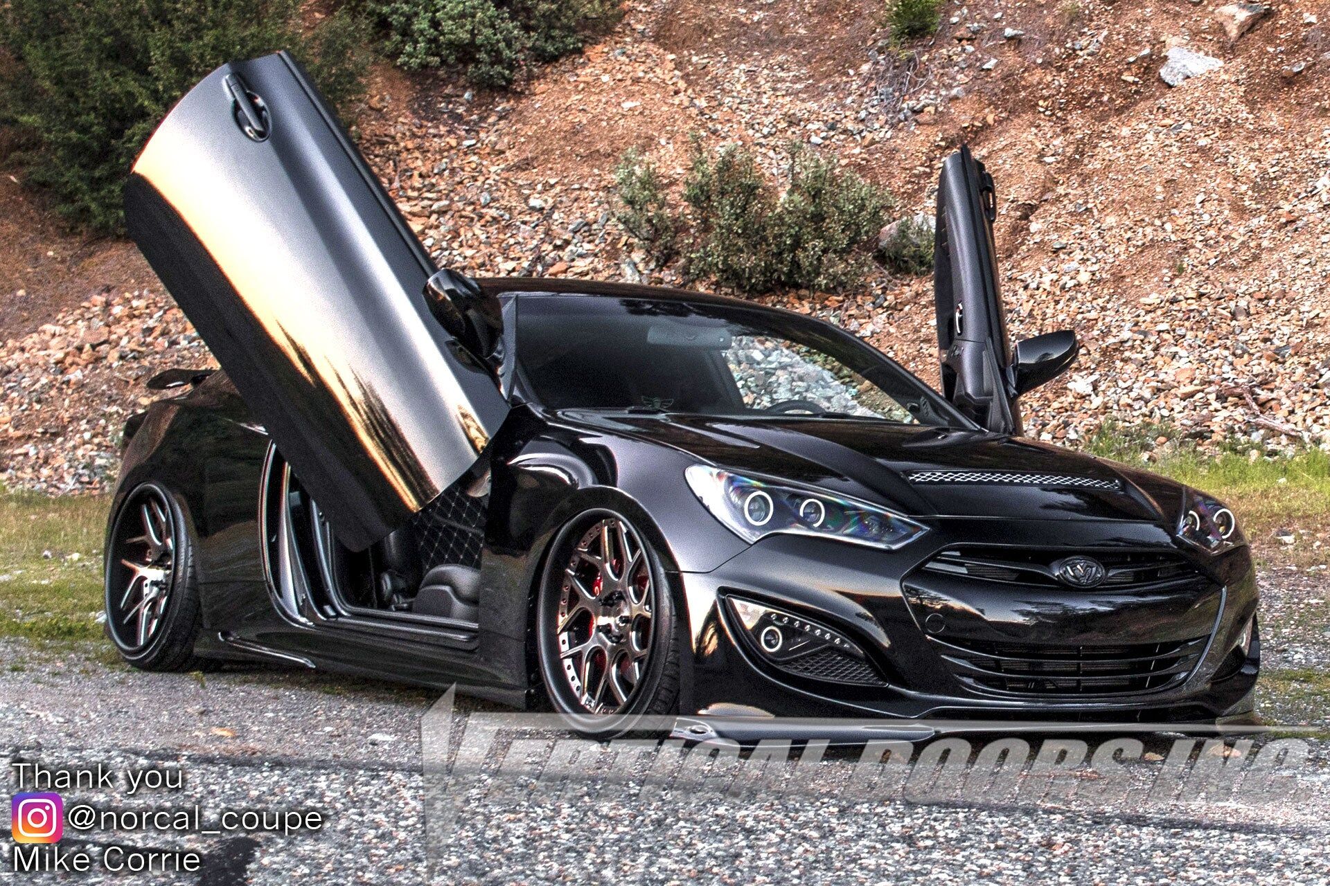 2009-2015 Hyundai Genesis 2DR Coupe Bolt-on Vertical Lambo Door Conversion Kit