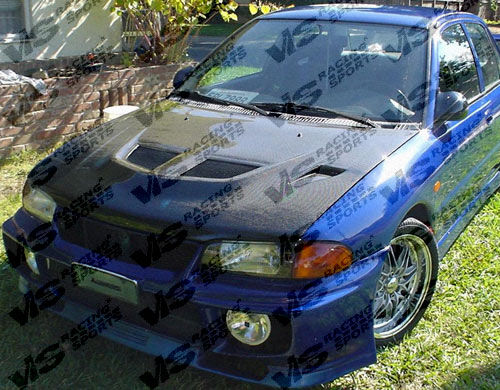 1993-1996 Mitsubishi Mirage 4DR EVO 5 Carbon Fiber Hood by ViS Racing