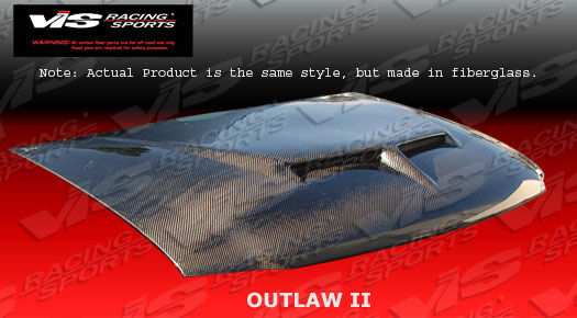 2004-2012 Chevrolet Colorado Outlaw 2 Fiberglass Hood - VIS-04CHCOL2DOL2-010